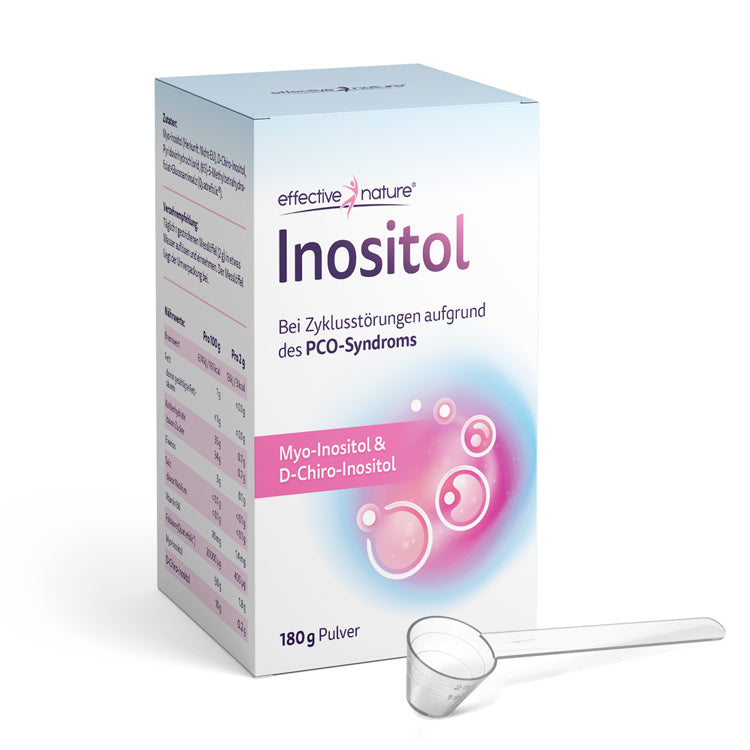 Inositol produkt prášok obrázok balenie s odmerkou. Vitamíny na polycystické vaječníky. 